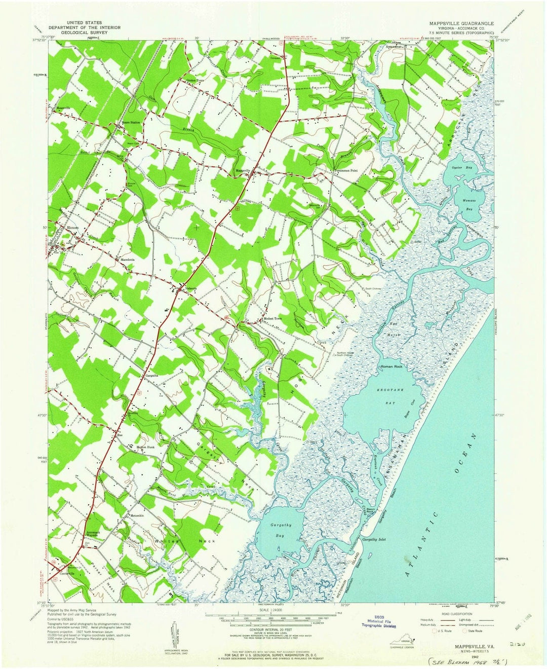 1942 Martinsville, VA - Virginia - USGS Topographic Map