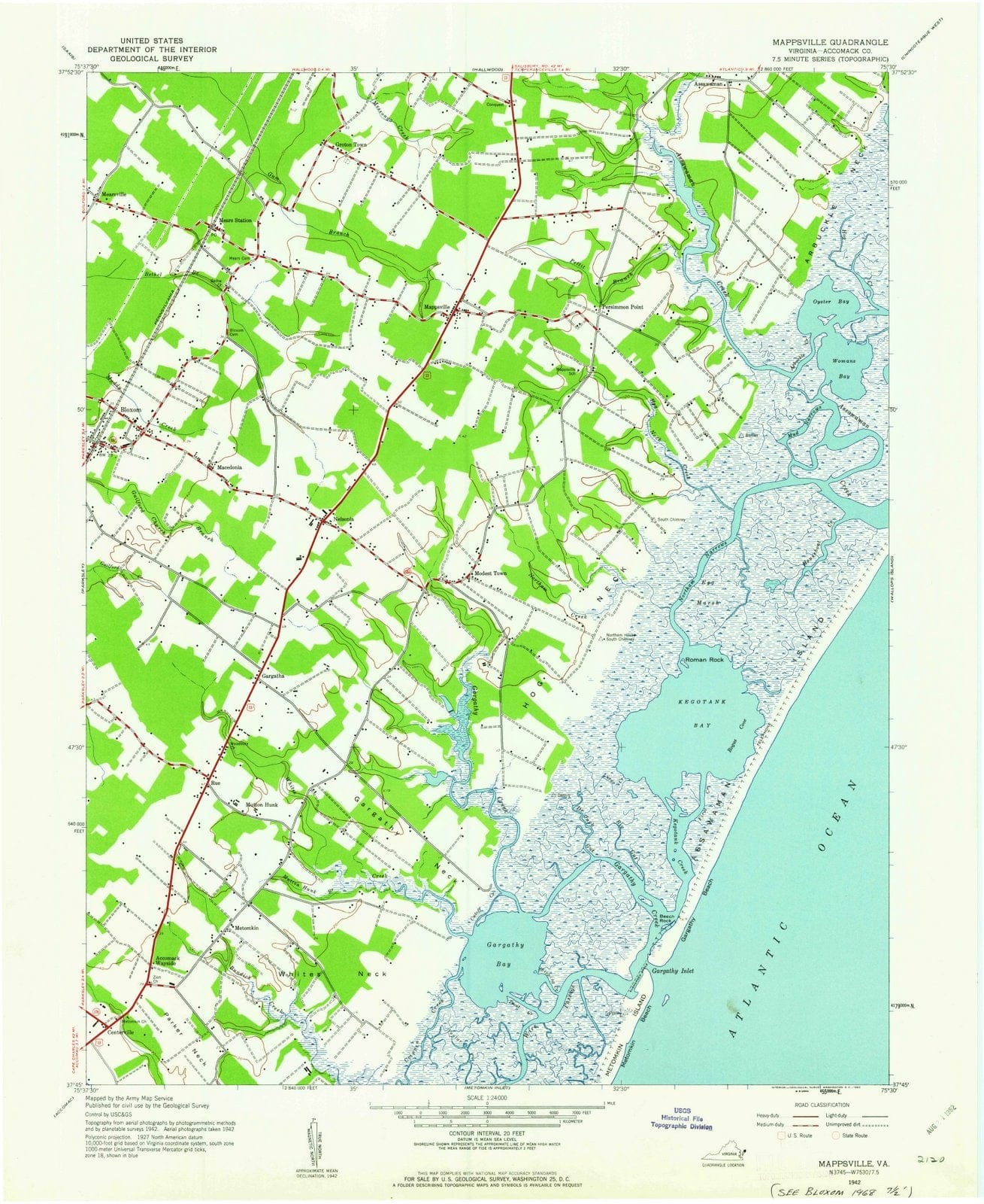 1942 Martinsville, VA - Virginia - USGS Topographic Map