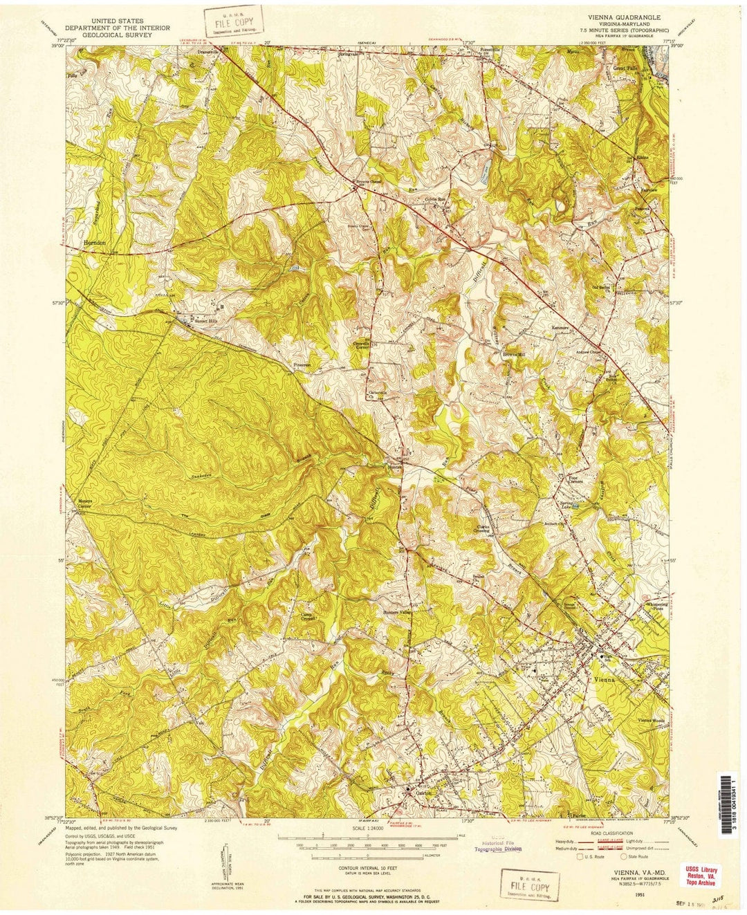 1951 Vienna, VA - Virginia - USGS Topographic Map