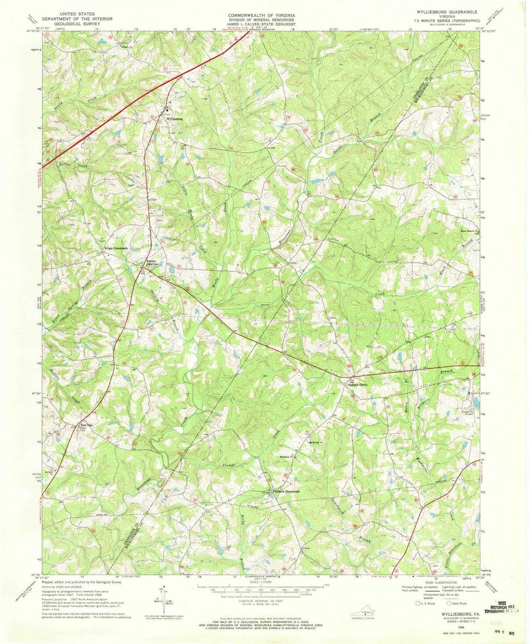 1968 Williamsburg, VA - Virginia - USGS Topographic Map