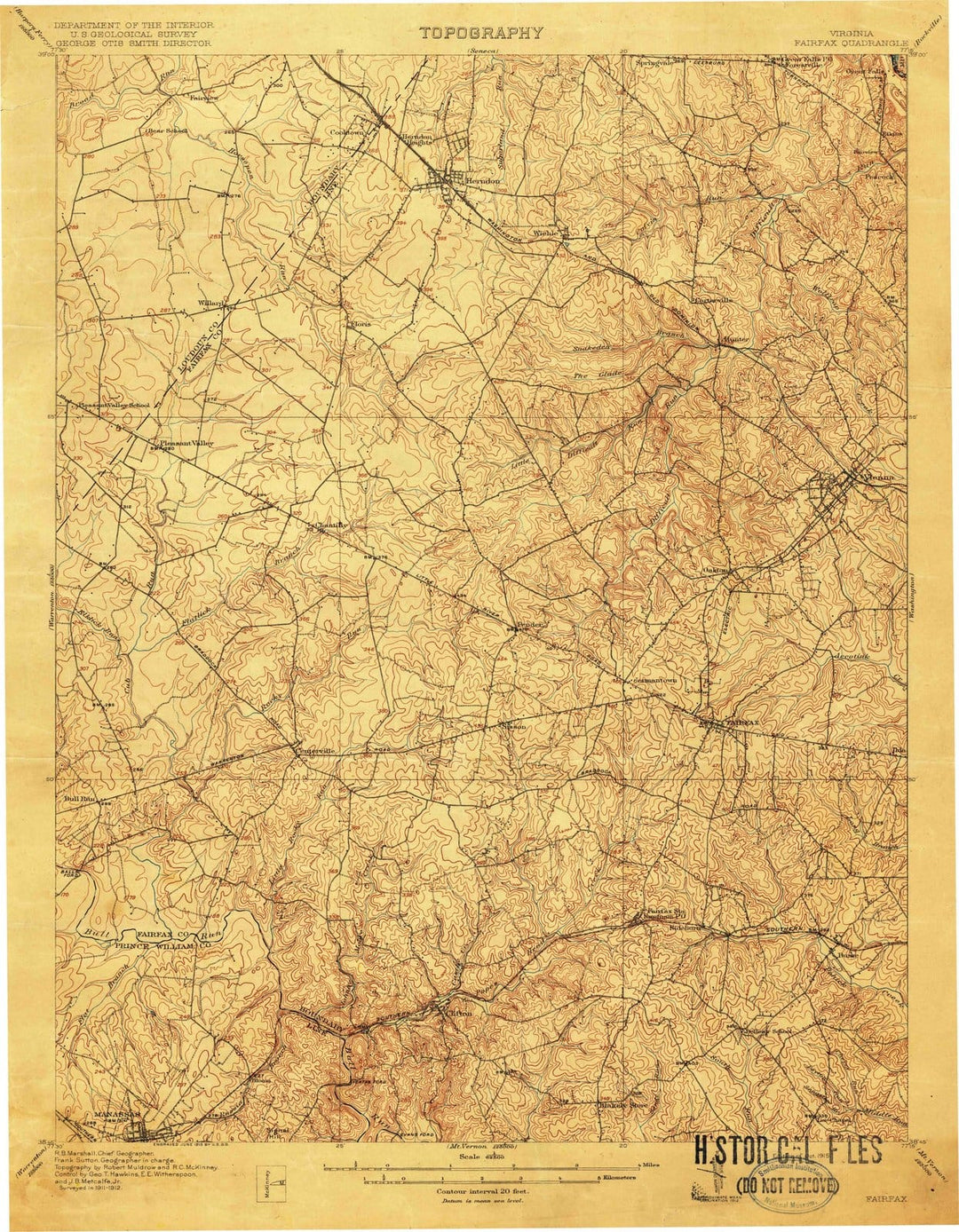 1915 Fairfax, VA - Virginia - USGS Topographic Map