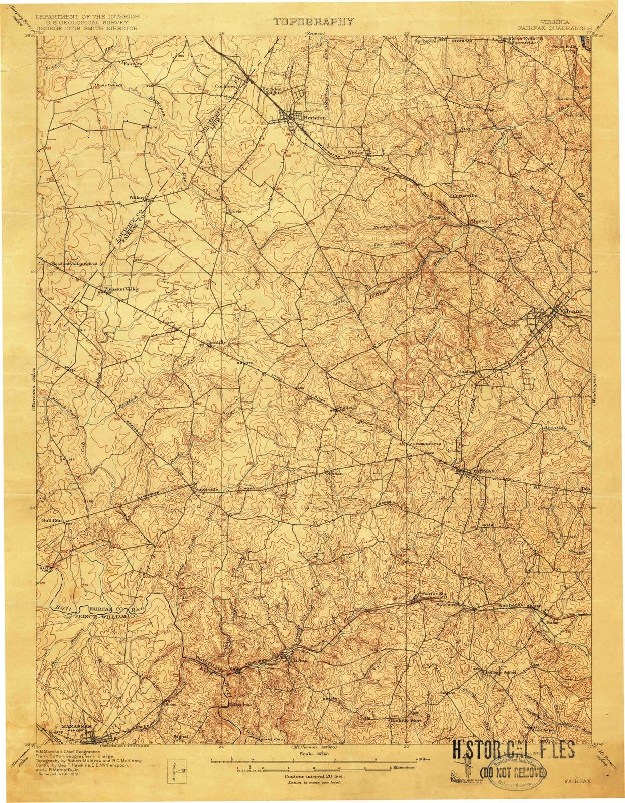 1915 Fairfax, VA - Virginia - USGS Topographic Map