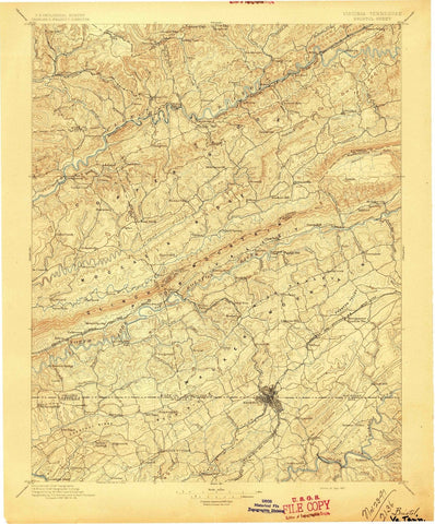1897 Bristol, VA - Virginia - USGS Topographic Map