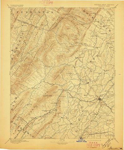 1894 Staunton, VA - Virginia - USGS Topographic Map