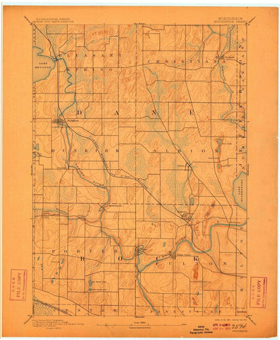 1890 Stoughton, WI - Wisconsin - USGS Topographic Map