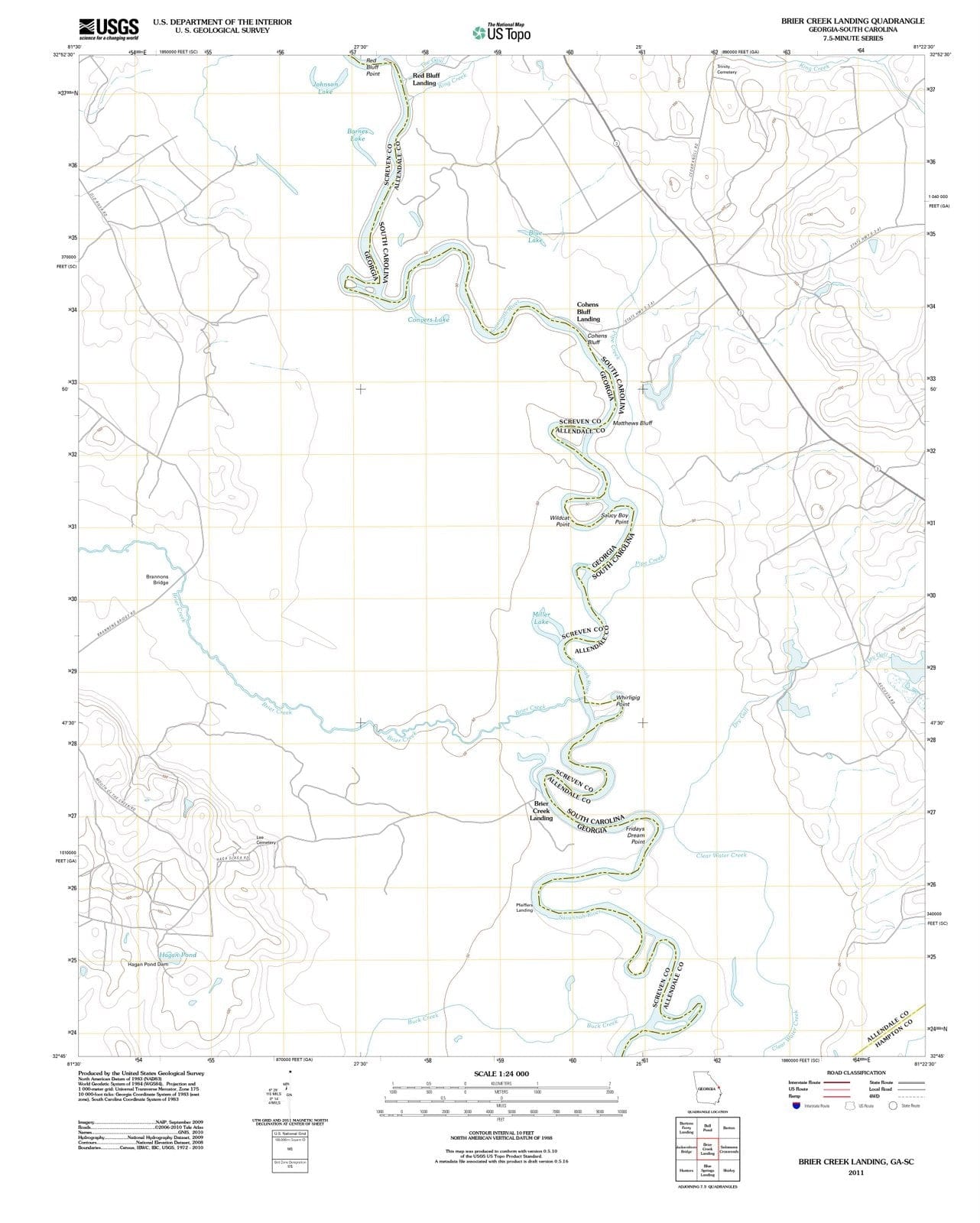 2011 Brier Creek Landing, GA - Georgia - USGS Topographic Map