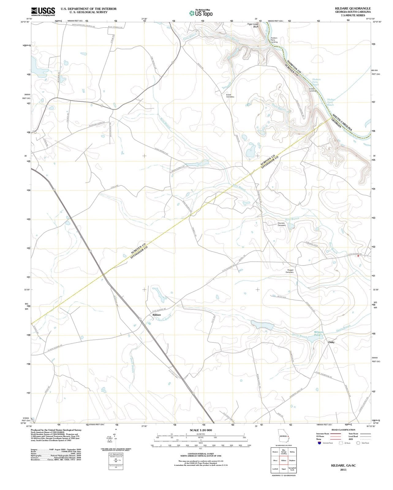 2011 Kildare, GA - Georgia - USGS Topographic Map