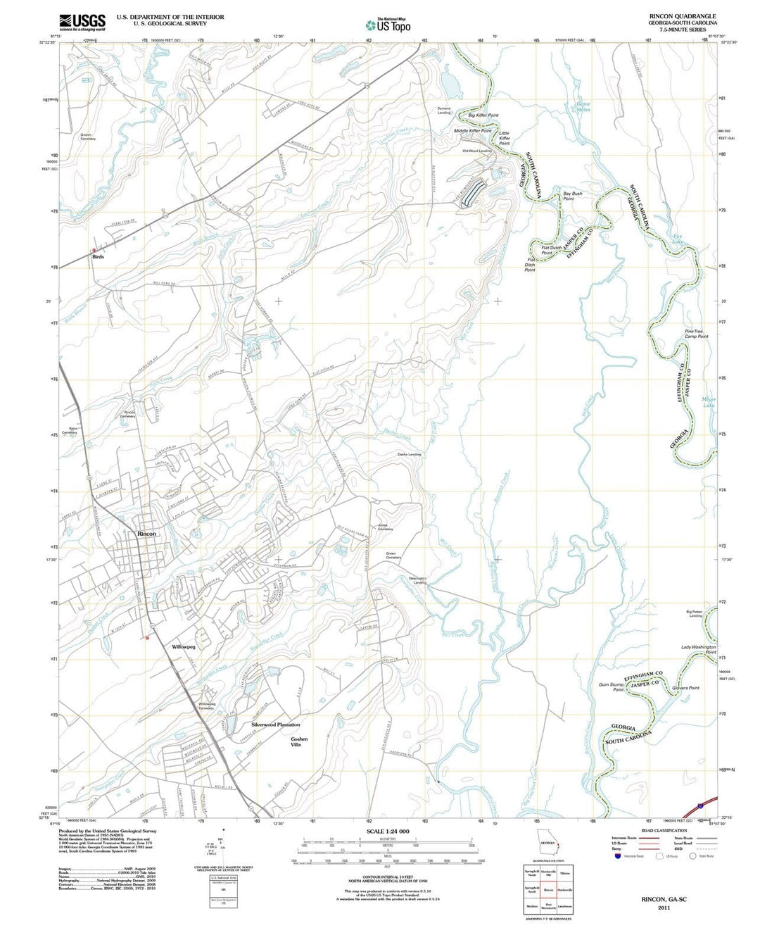 2011 Rincon, GA - Georgia - USGS Topographic Map