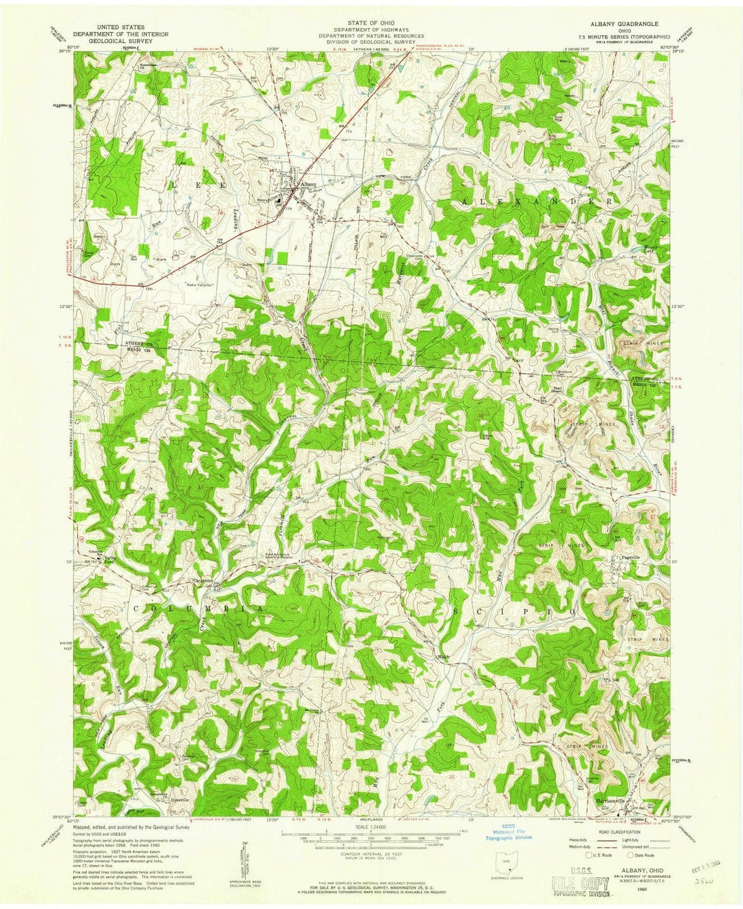 1960 Albany, OH - Ohio - USGS Topographic Map