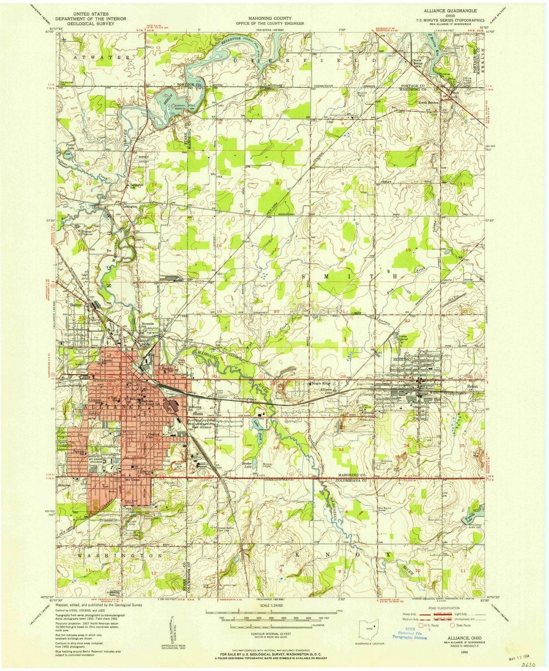 1952 Alliance, OH - Ohio - USGS Topographic Map