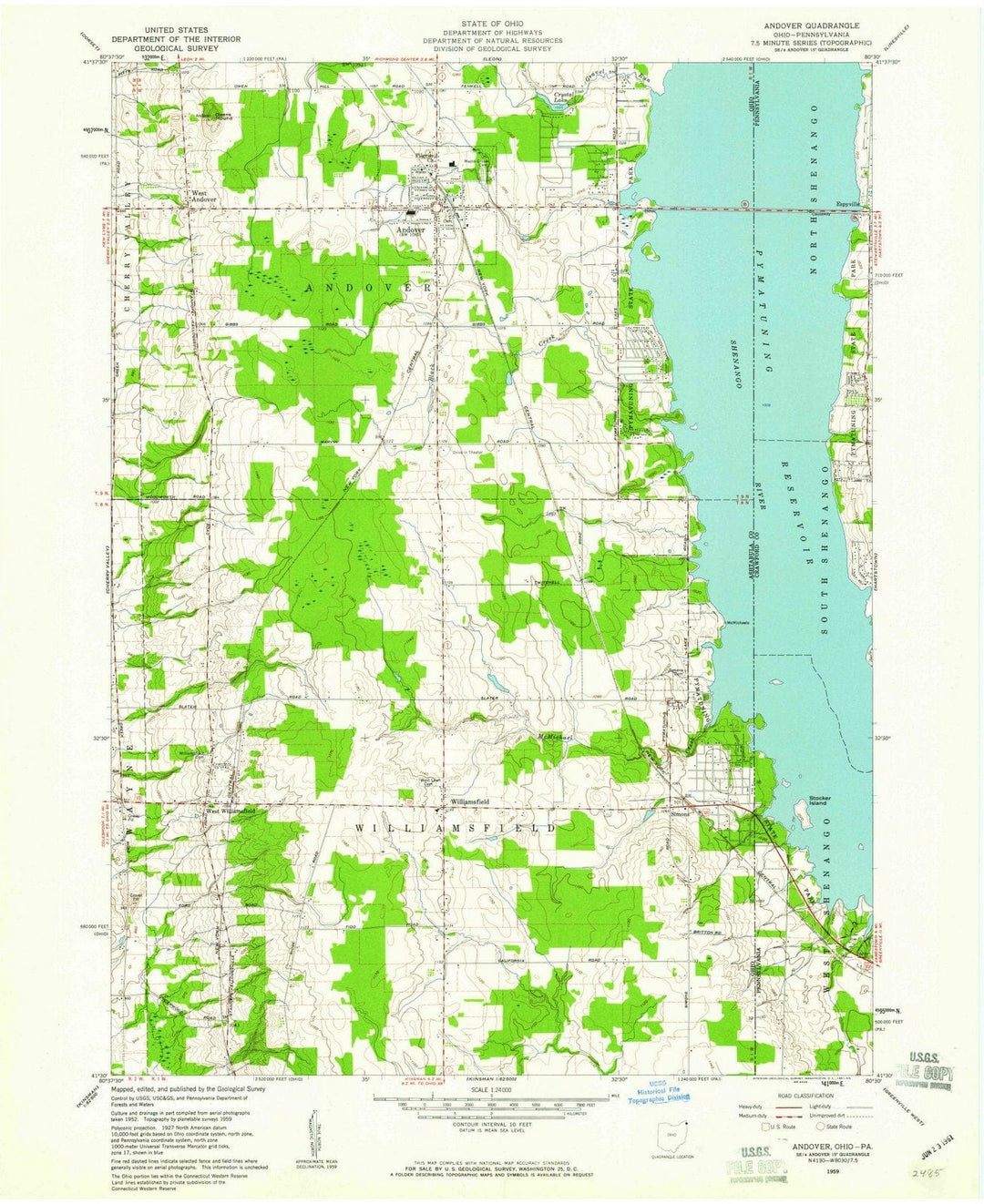 1959 Andover, OH - Ohio - USGS Topographic Map