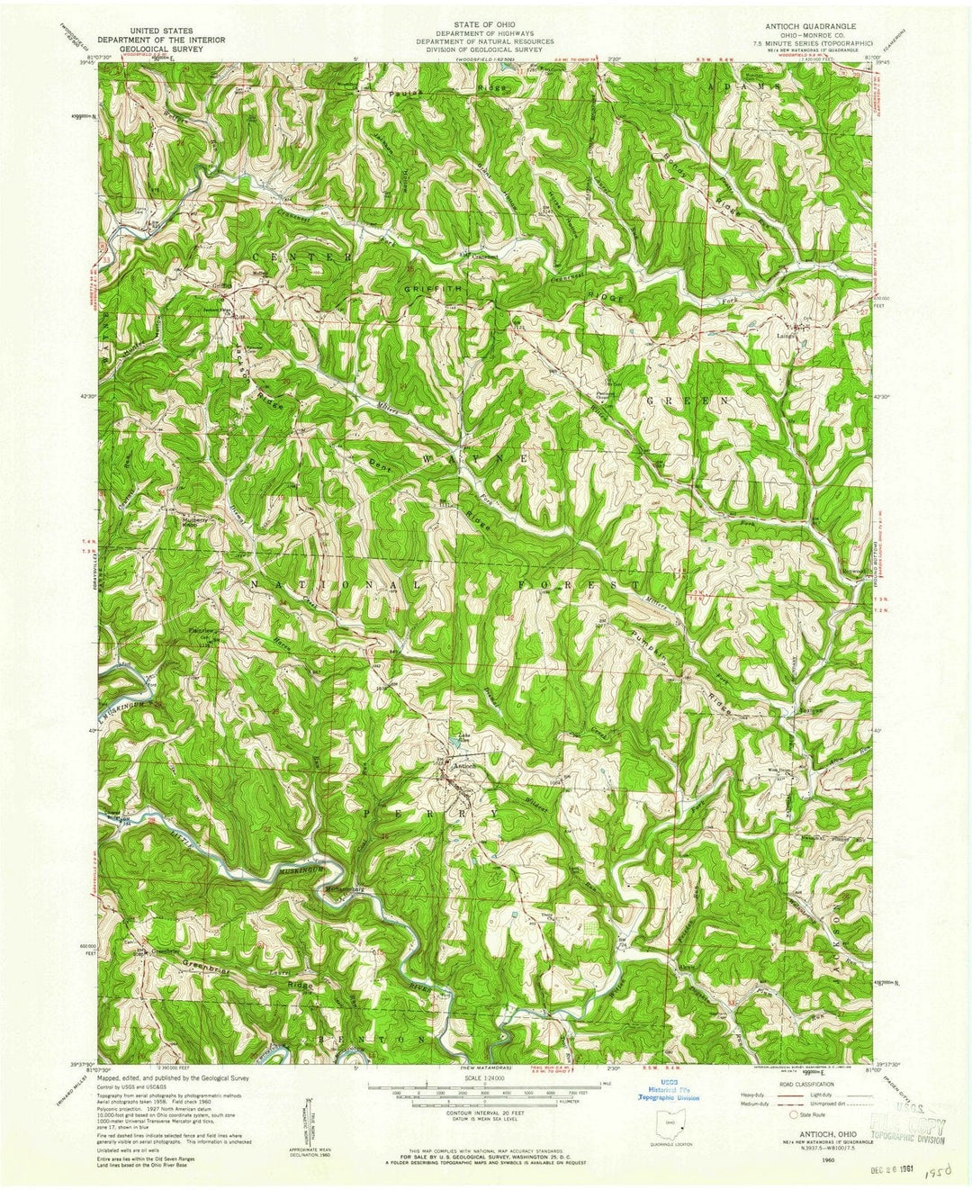 1960 Antioch, OH - Ohio - USGS Topographic Map
