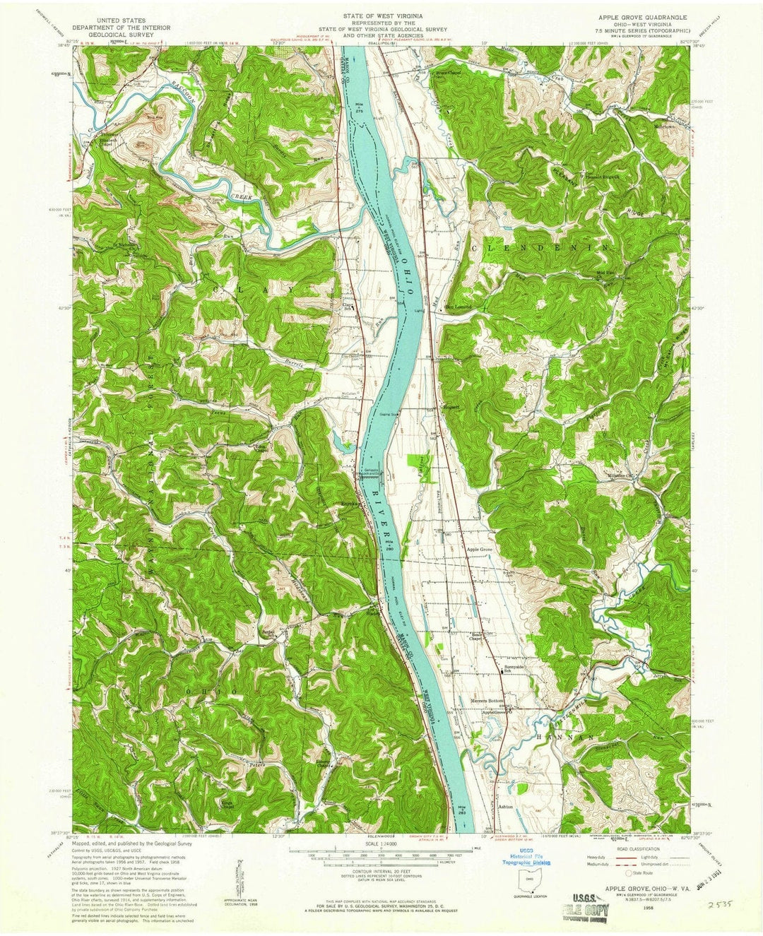 1958 Apple Grove, WV - West Virginia - USGS Topographic Map