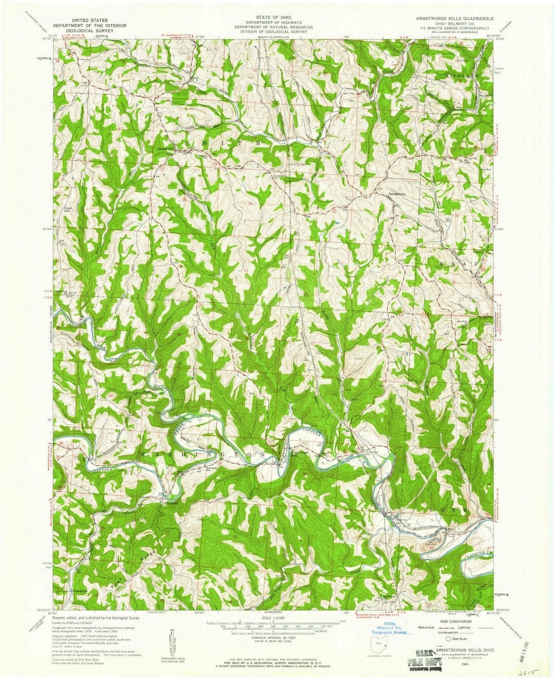 1960 Armstrongs Mills, OH - Ohio - USGS Topographic Map