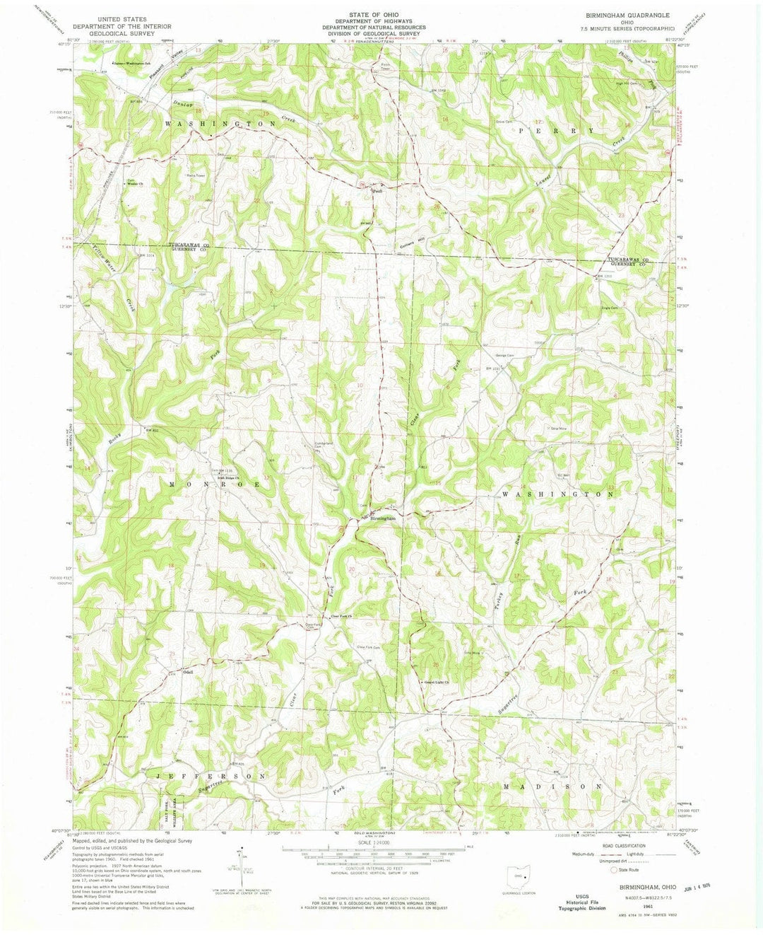1961 Birmingham, OH - Ohio - USGS Topographic Map