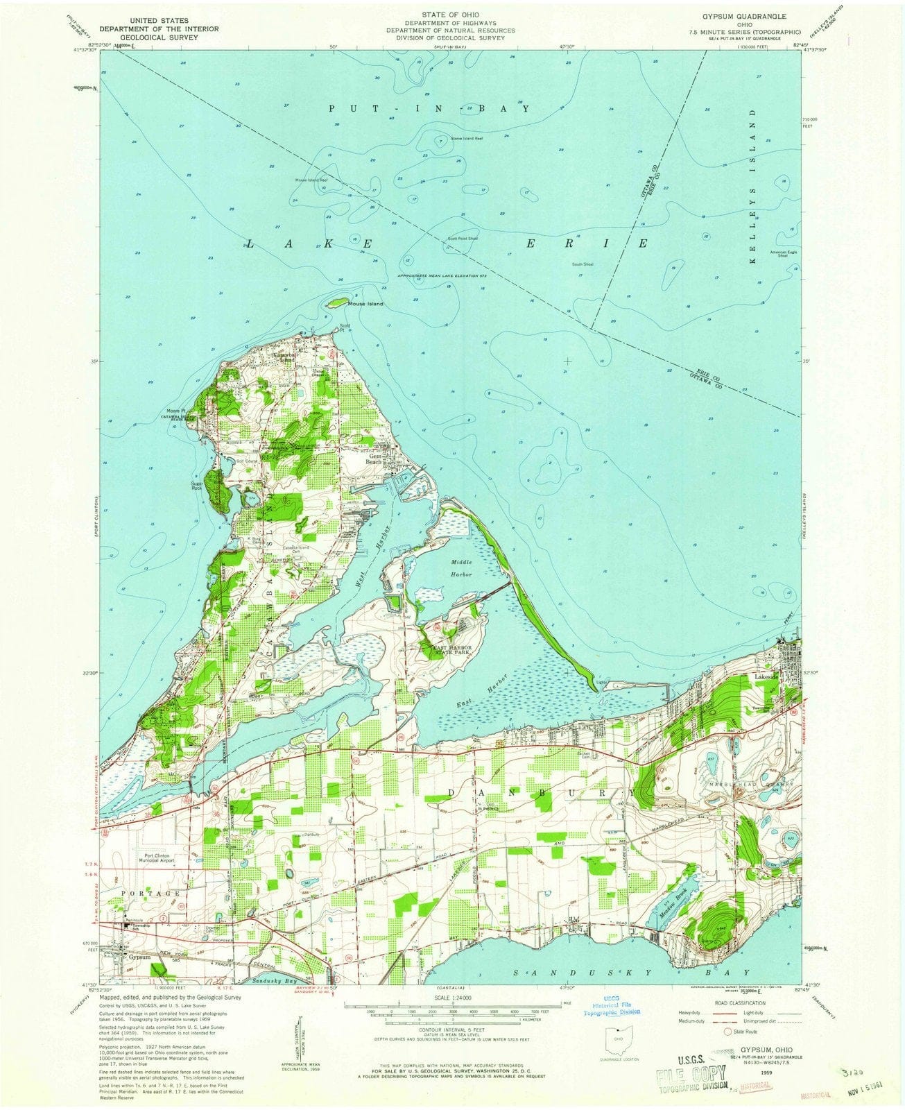1959 Gypsum, OH - Ohio - USGS Topographic Map