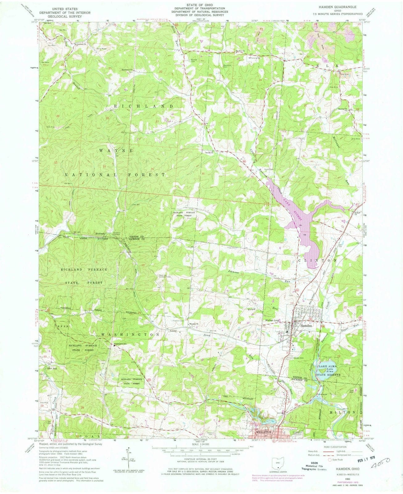 1961 Hamden, OH - Ohio - USGS Topographic Map