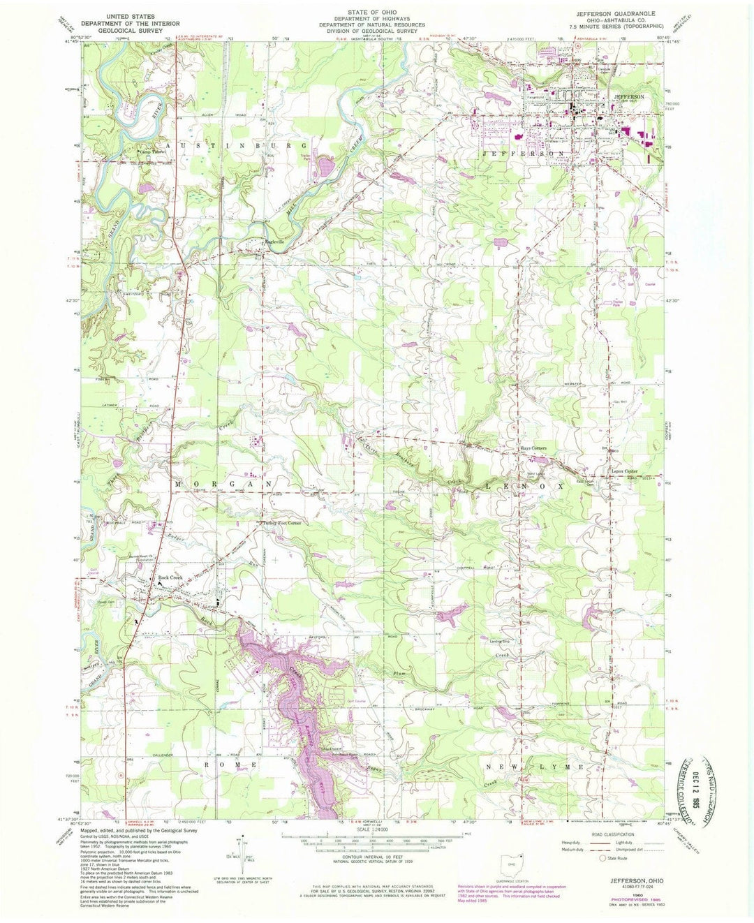 1960 Jefferson, OH - Ohio - USGS Topographic Map