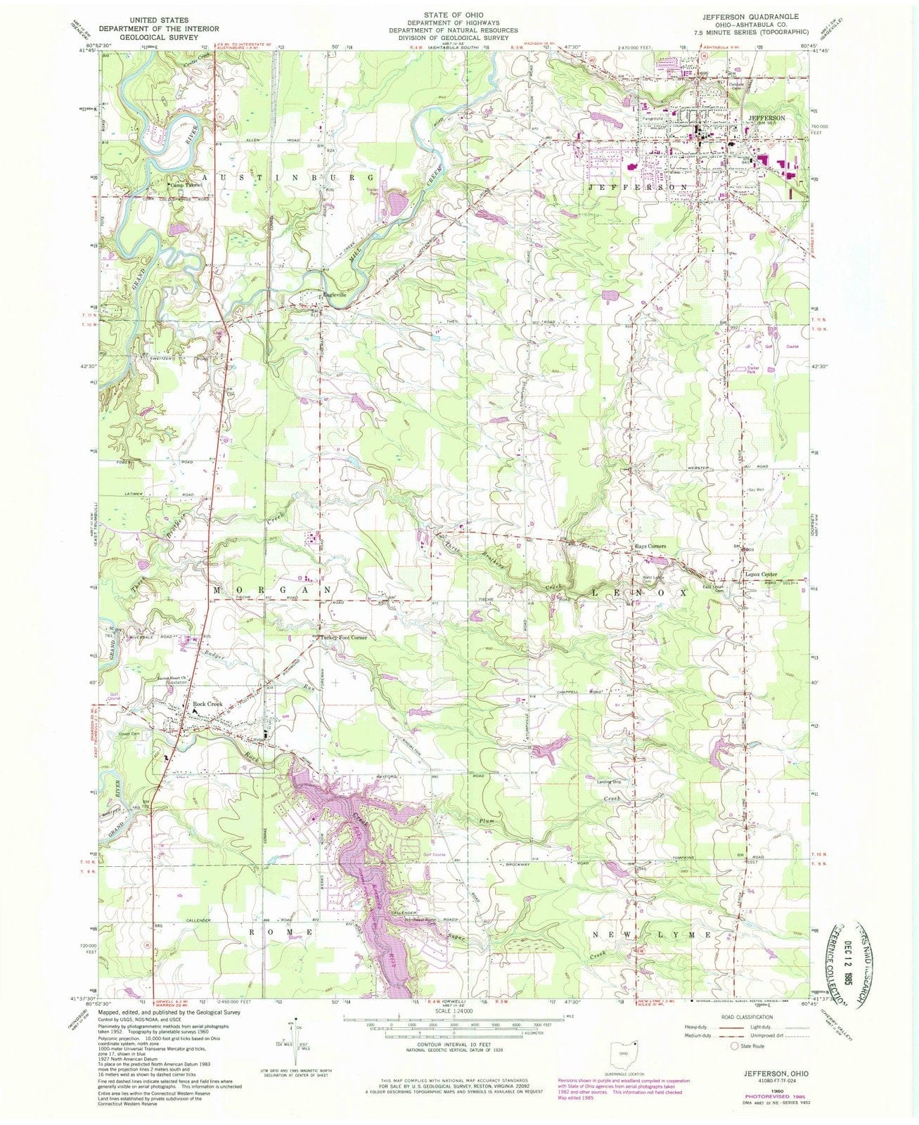 1960 Jefferson, OH - Ohio - USGS Topographic Map