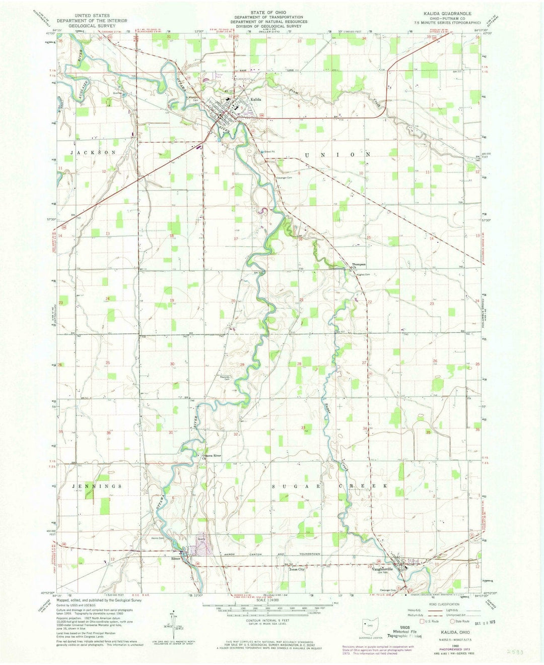 1960 Kalida, OH - Ohio - USGS Topographic Map