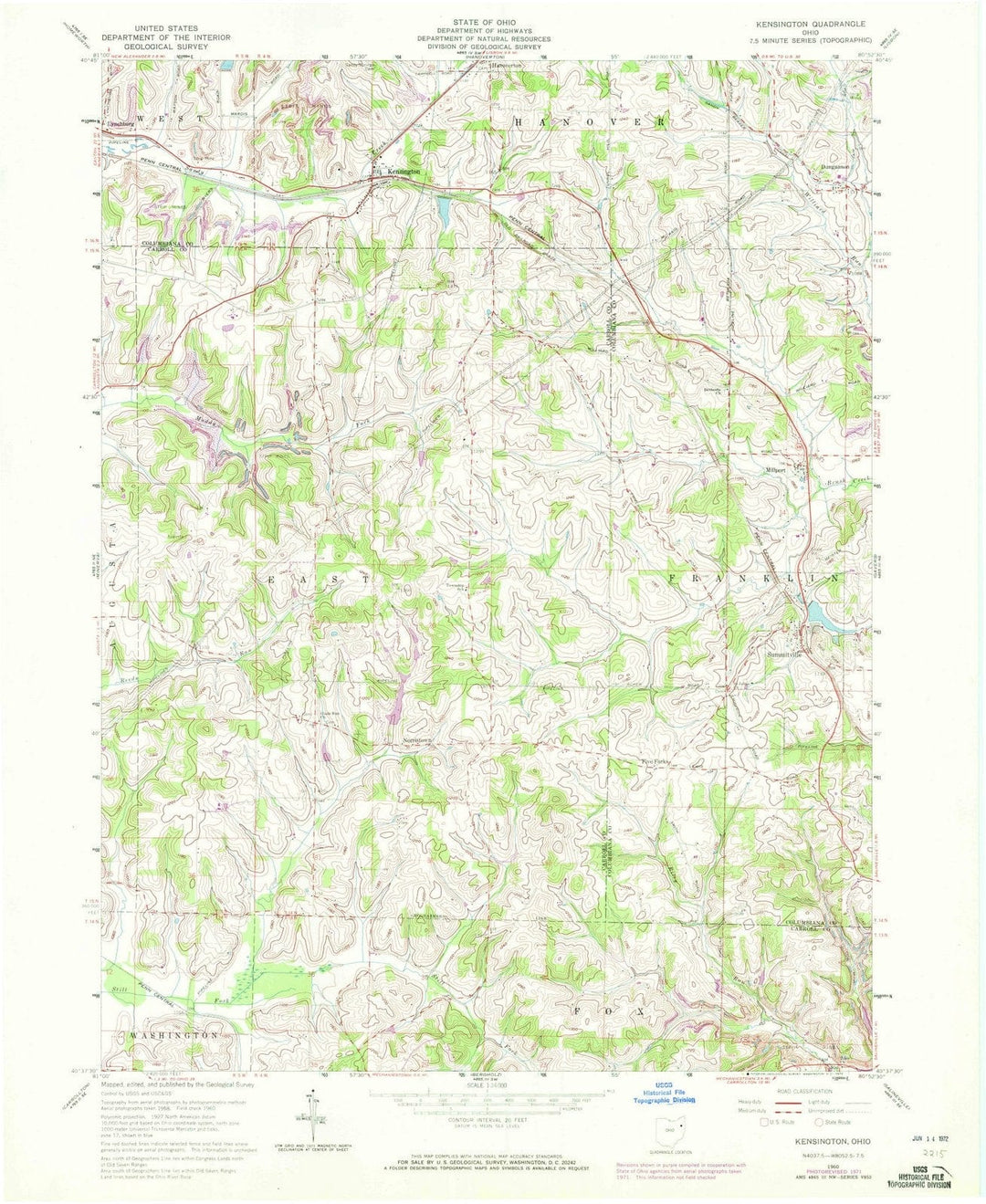 1960 Kensington, OH - Ohio - USGS Topographic Map