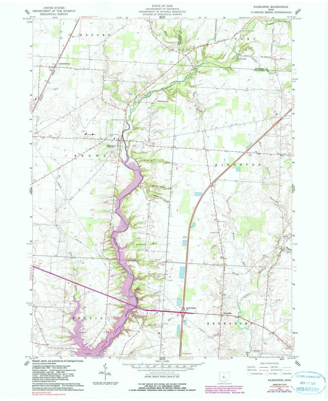 1961 Kilbourne, OH - Ohio - USGS Topographic Map