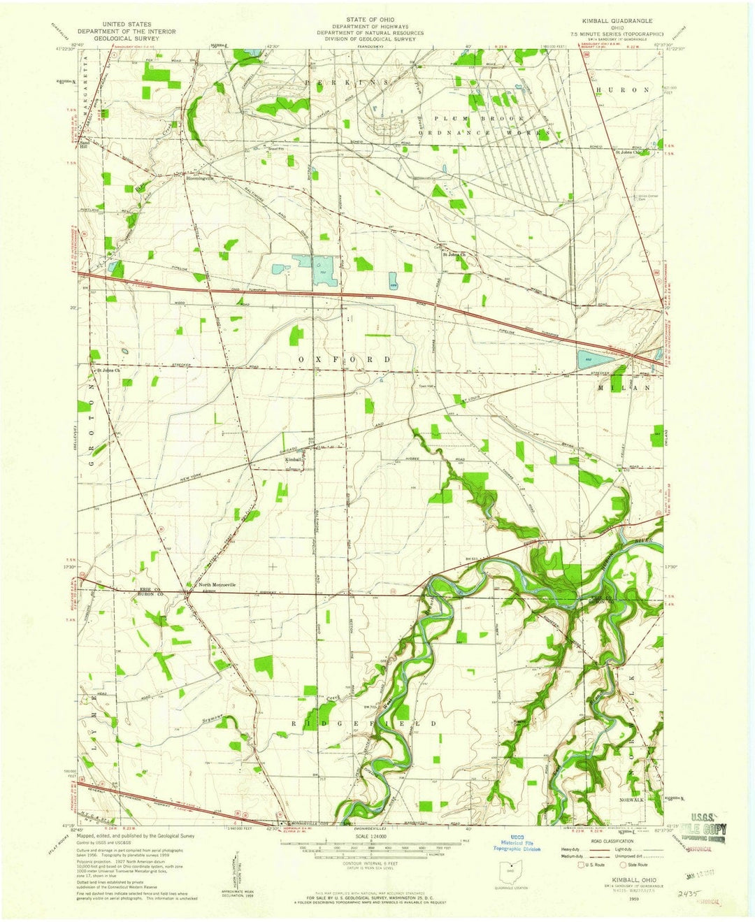1959 Kimball, OH - Ohio - USGS Topographic Map