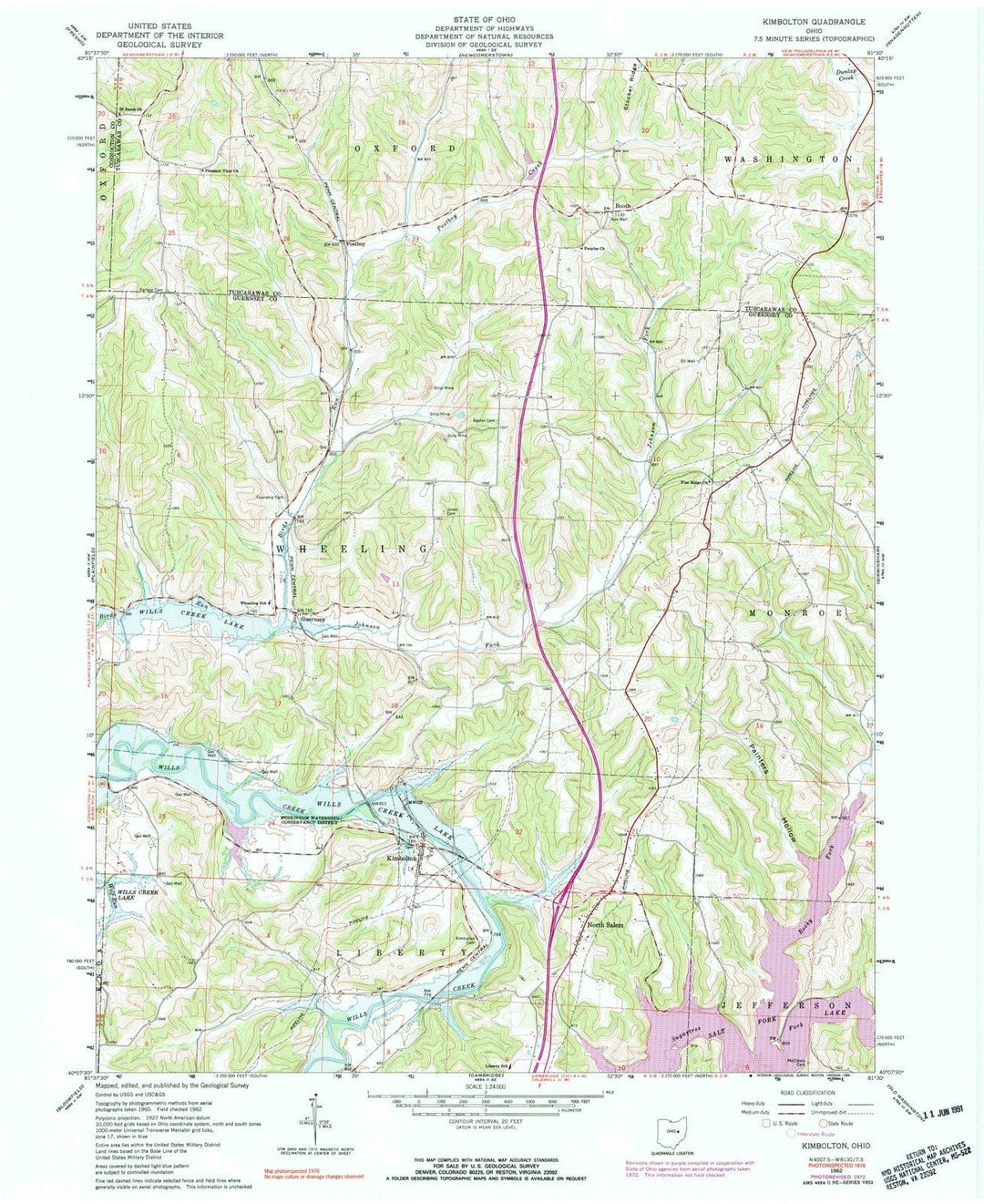 1962 Kimbolton, OH - Ohio - USGS Topographic Map