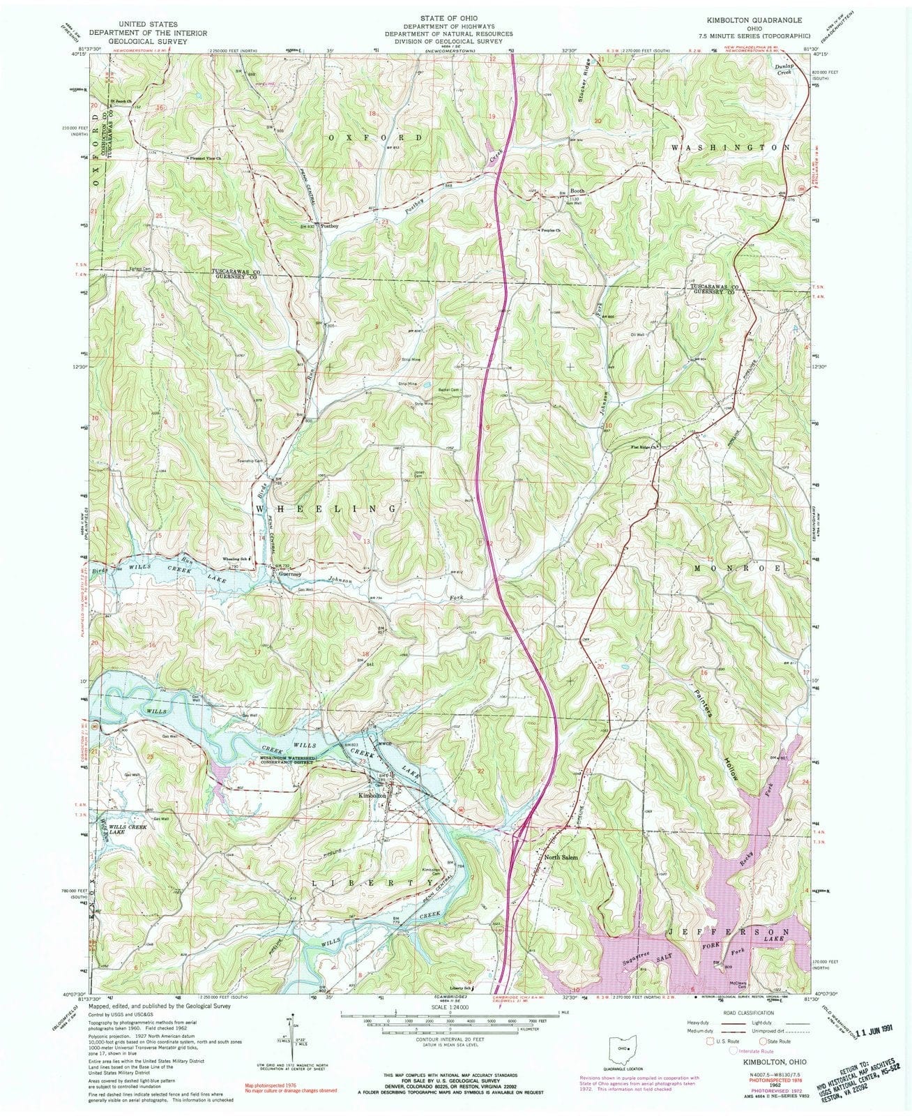 1962 Kimbolton, OH - Ohio - USGS Topographic Map