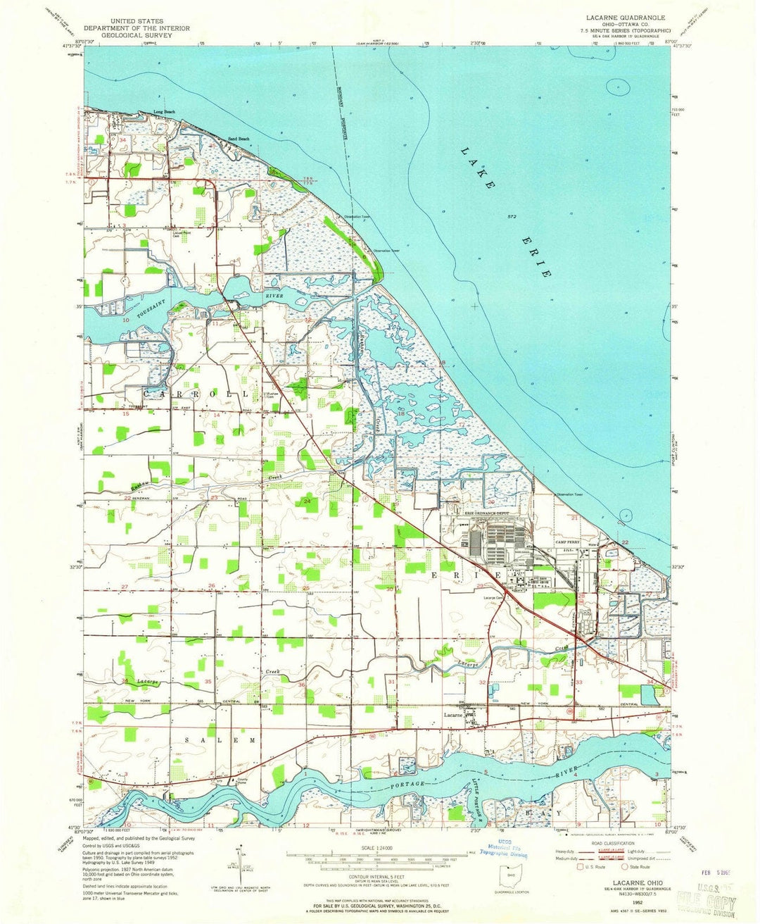 1952 Lacarne, OH - Ohio - USGS Topographic Map
