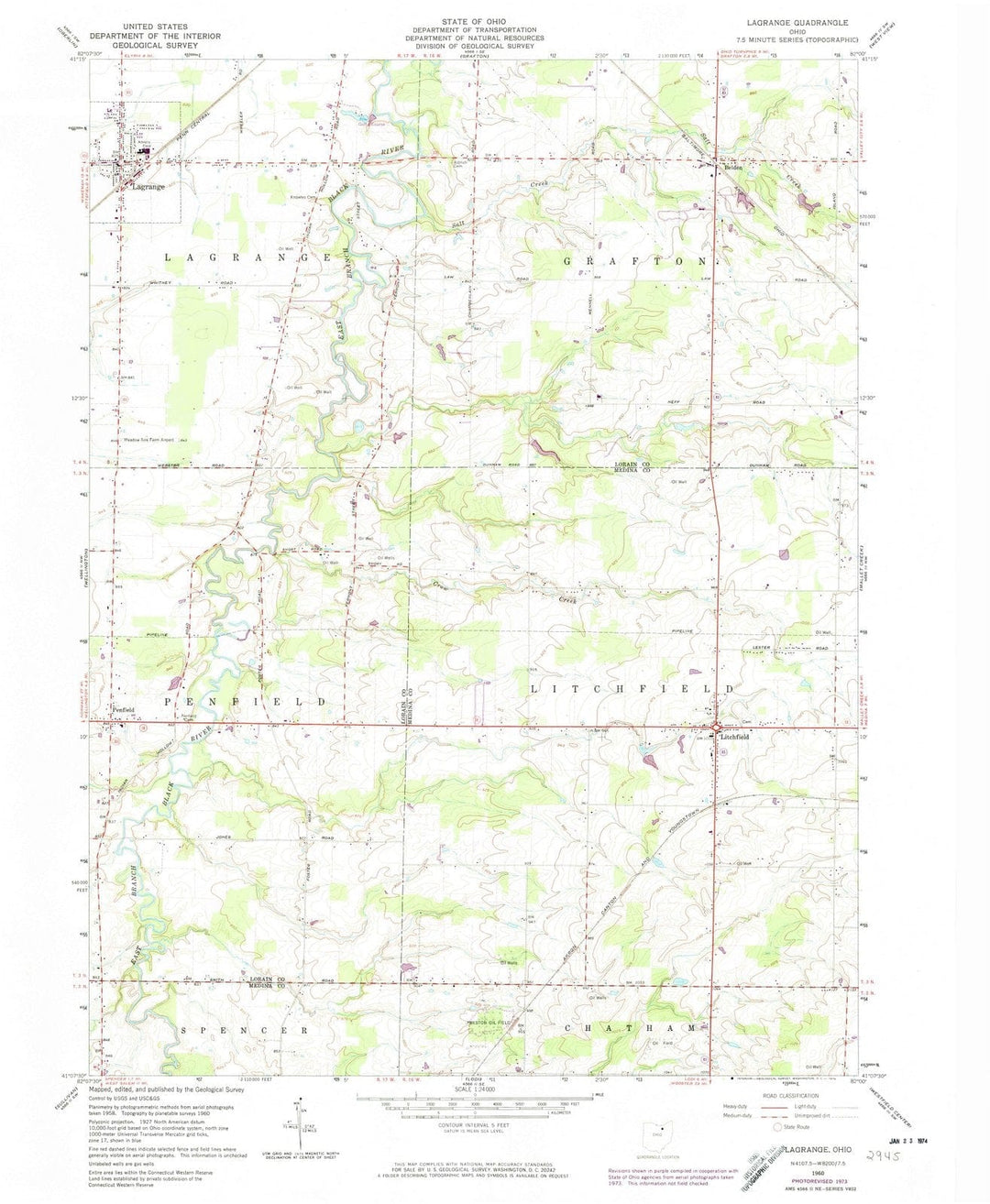 1960 Lagrange, OH - Ohio - USGS Topographic Map
