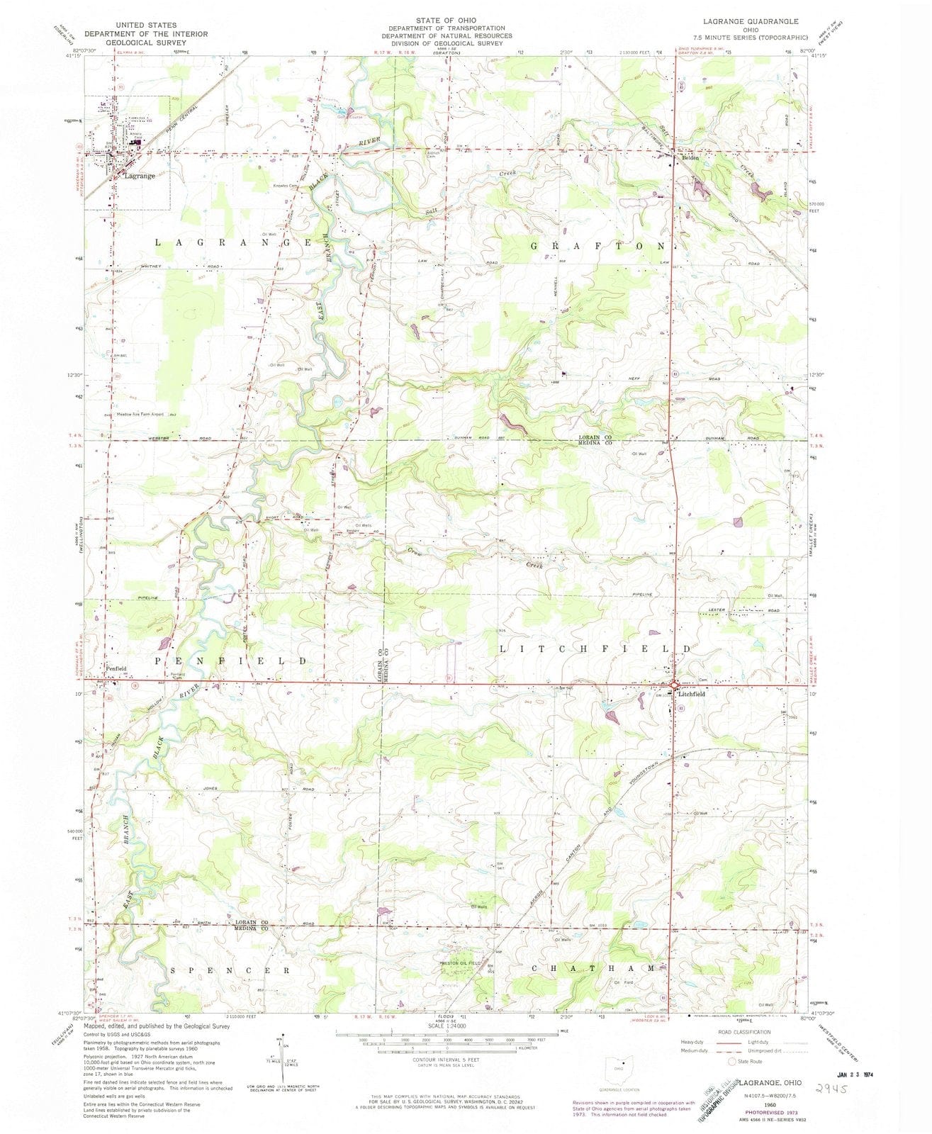1960 Lagrange, OH - Ohio - USGS Topographic Map