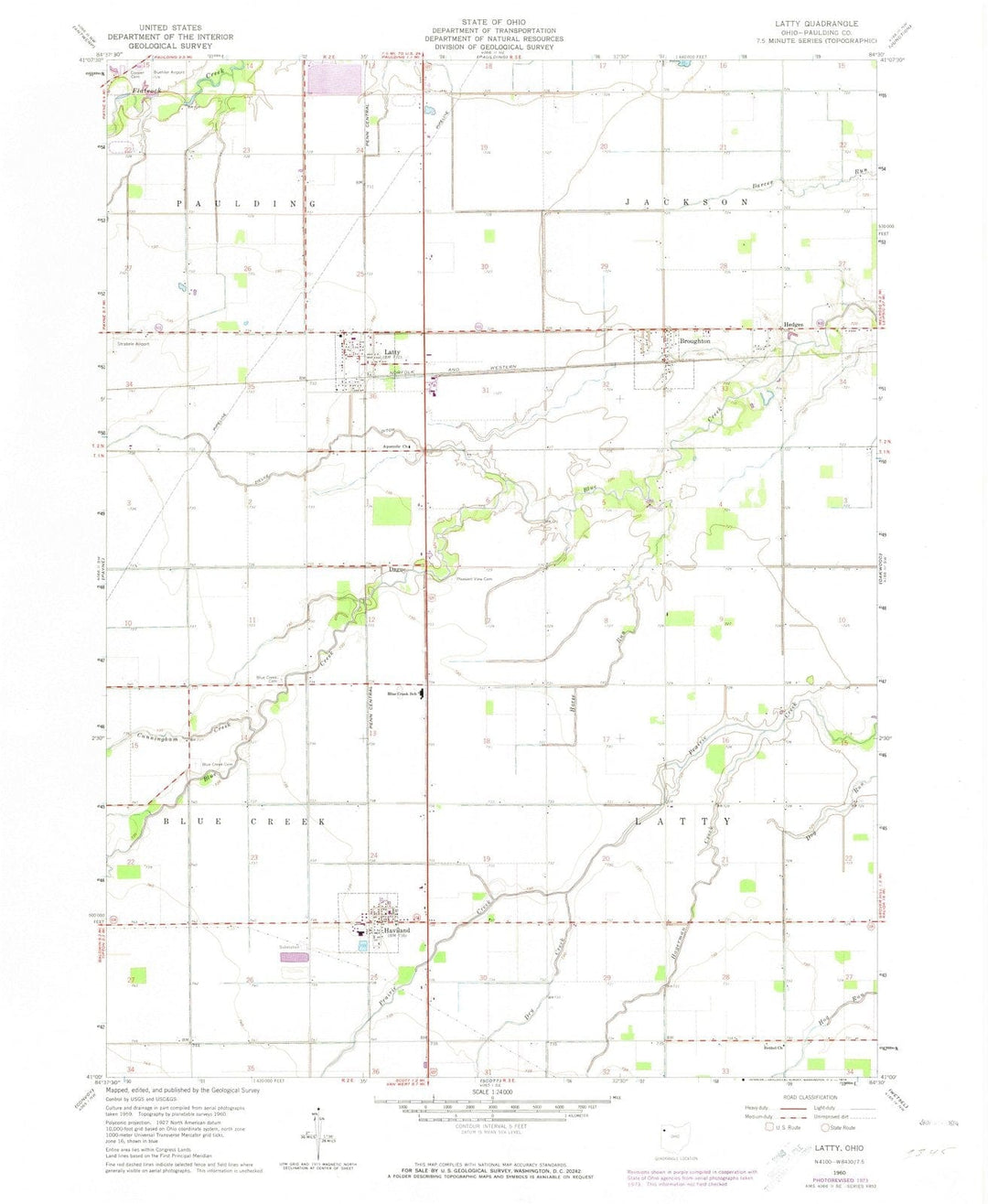 1960 Latty, OH - Ohio - USGS Topographic Map