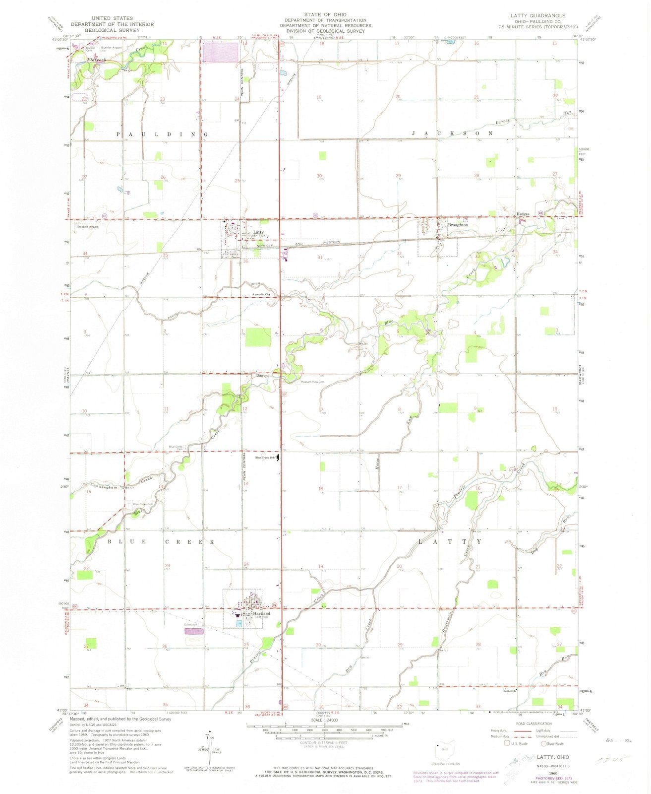 1960 Latty, OH - Ohio - USGS Topographic Map