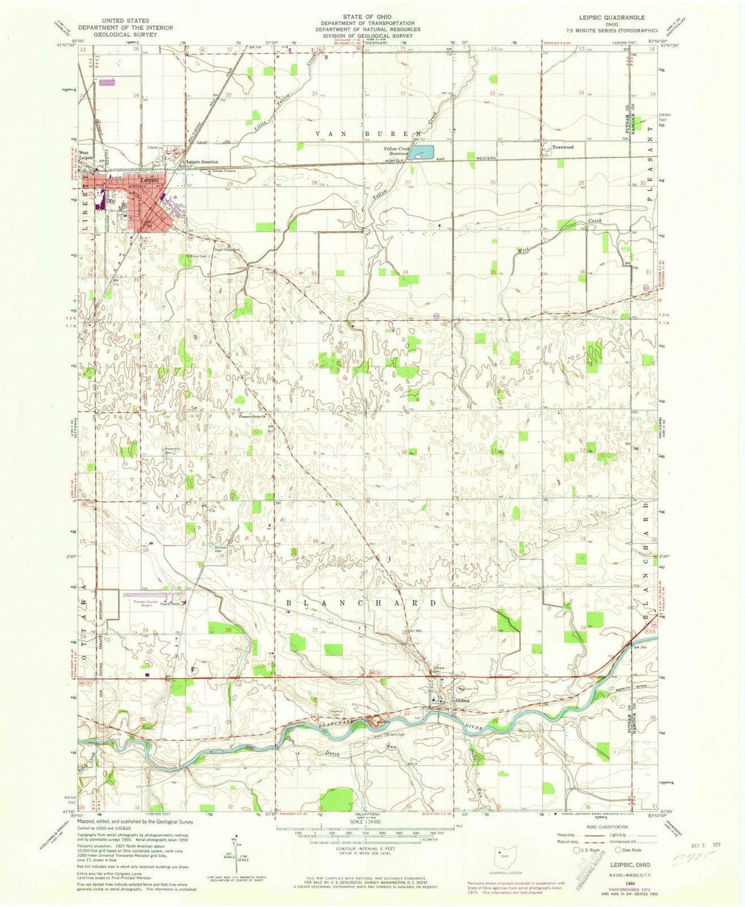 1960 Leipsic, OH - Ohio - USGS Topographic Map
