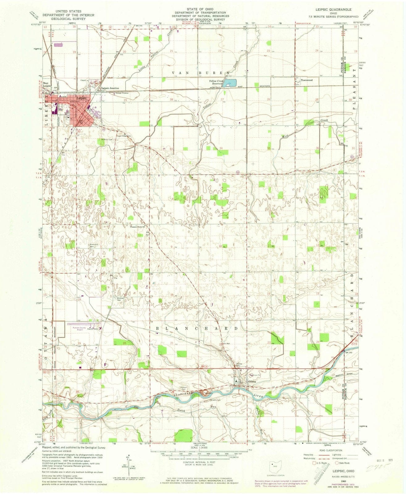 1960 Leipsic, OH - Ohio - USGS Topographic Map