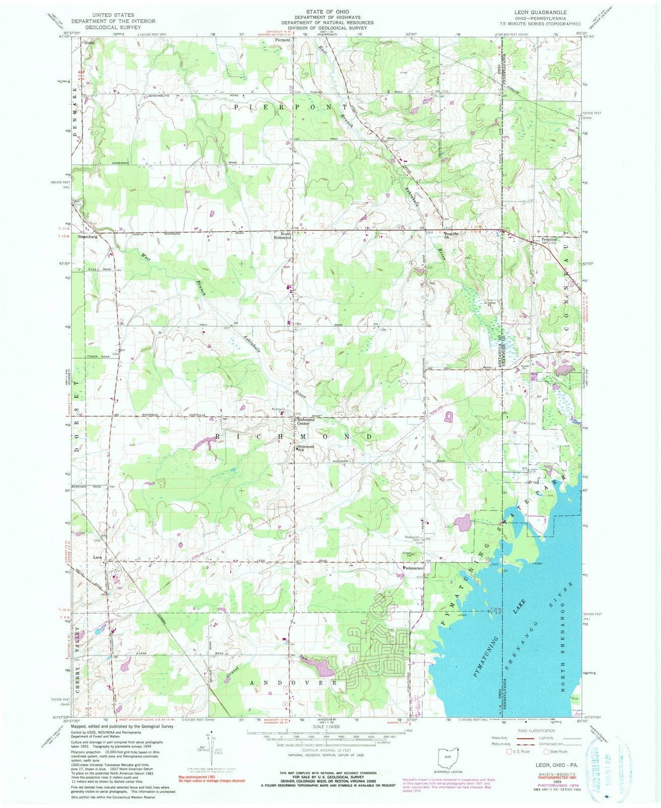 1959 Lemon, OH - Ohio - USGS Topographic Map