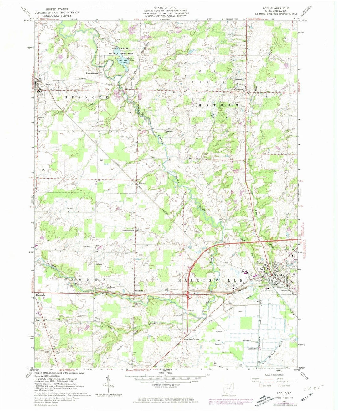 1961 Lodi, OH - Ohio - USGS Topographic Map