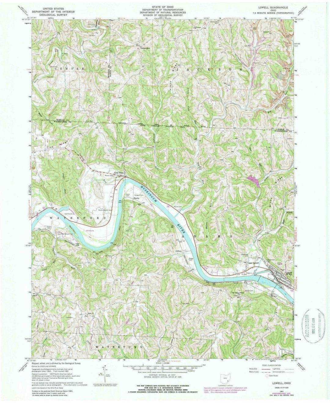 1961 Lowell, OH - Ohio - USGS Topographic Map