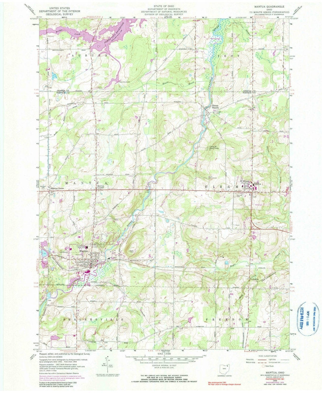 1959 Mantua, OH - Ohio - USGS Topographic Map