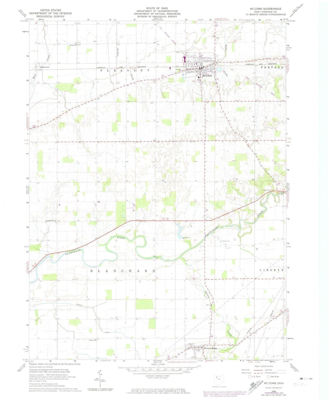 1960 Mc Comb, OH - Ohio - USGS Topographic Map