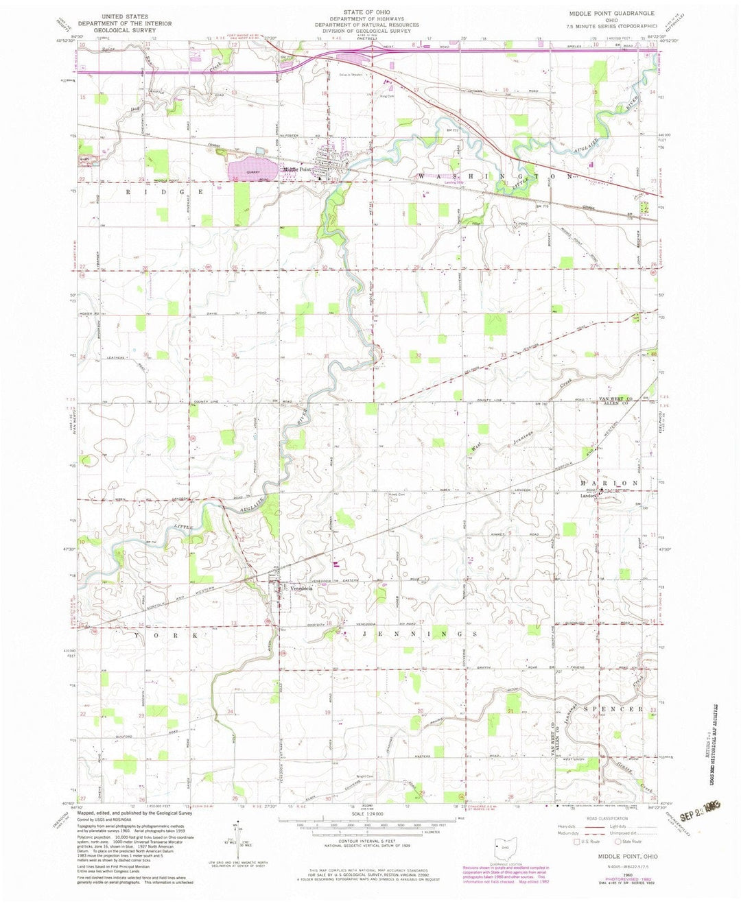 1960 Middle Point, OH - Ohio - USGS Topographic Map