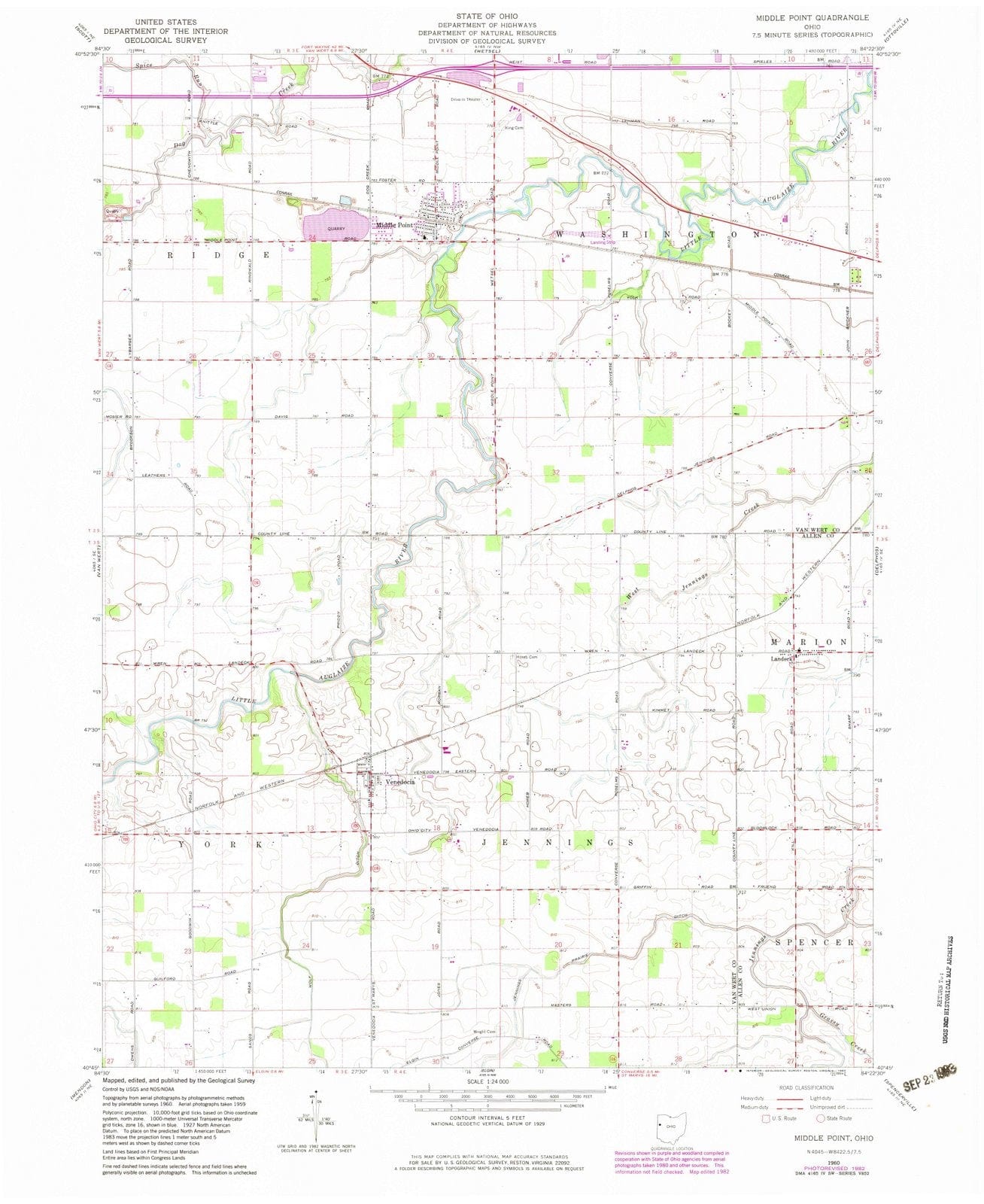 1960 Middle Point, OH - Ohio - USGS Topographic Map