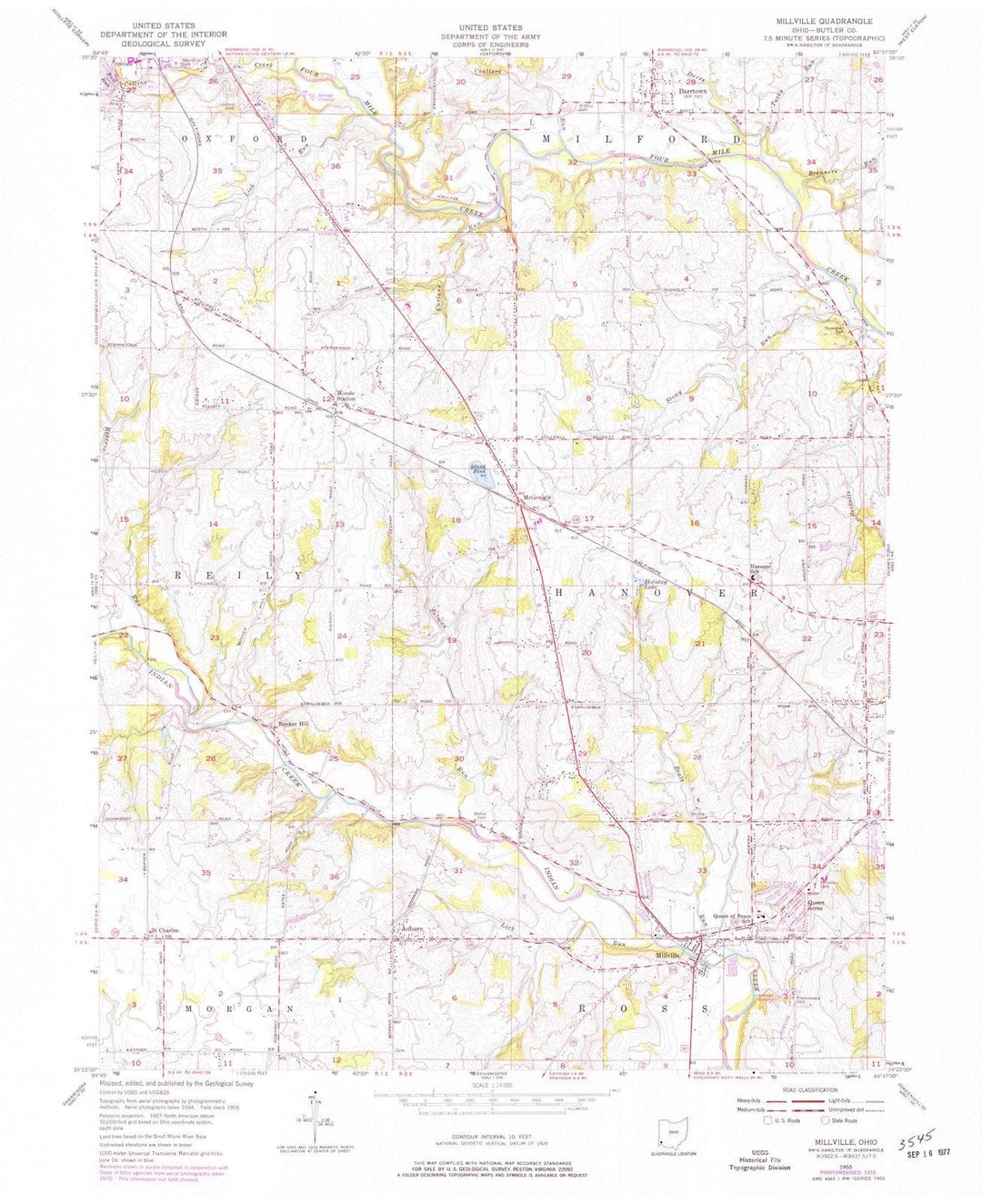 1955 Millville, OH - Ohio - USGS Topographic Map