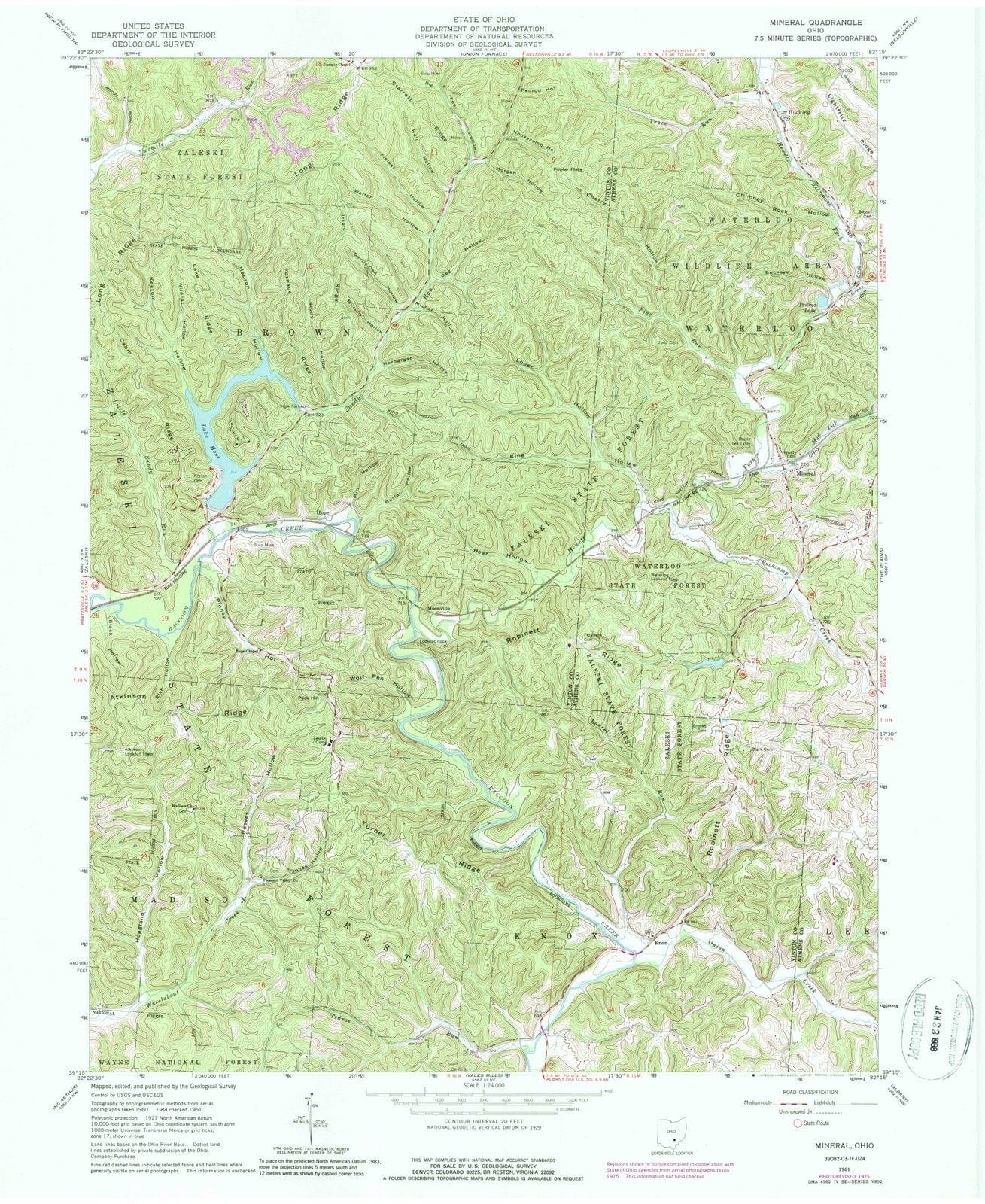 1961 Mineral, OH - Ohio - USGS Topographic Map