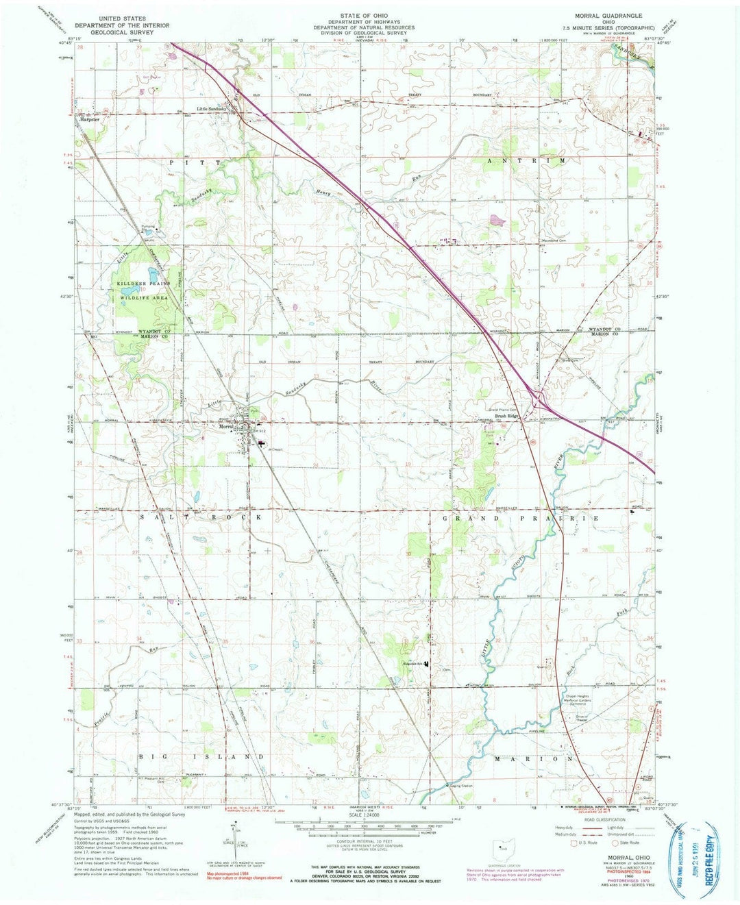 1960 Morral, OH - Ohio - USGS Topographic Map