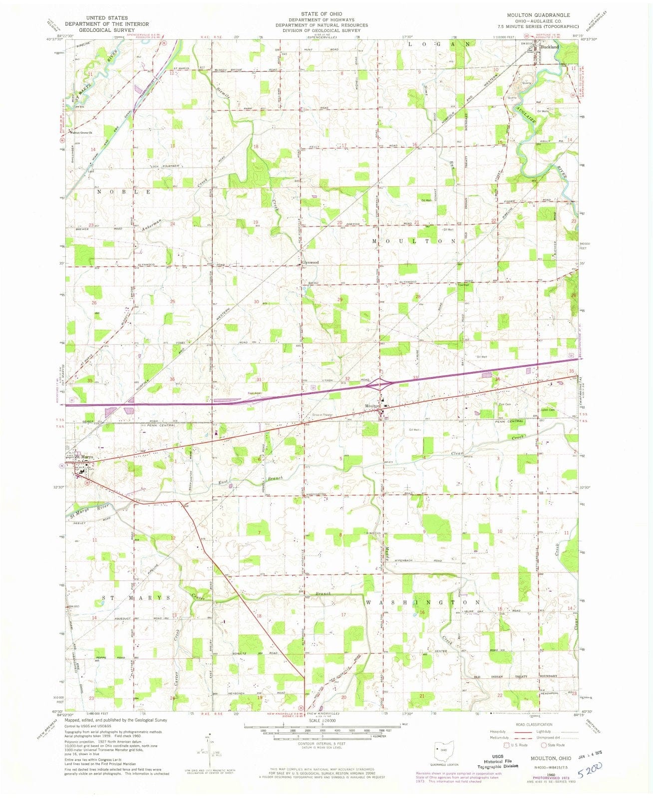 1960 Moulton, OH - Ohio - USGS Topographic Map