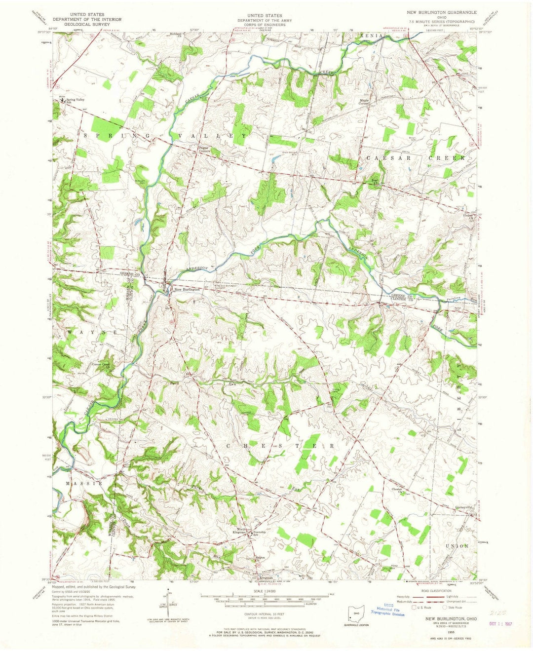 1955 New Burlington, OH - Ohio - USGS Topographic Map