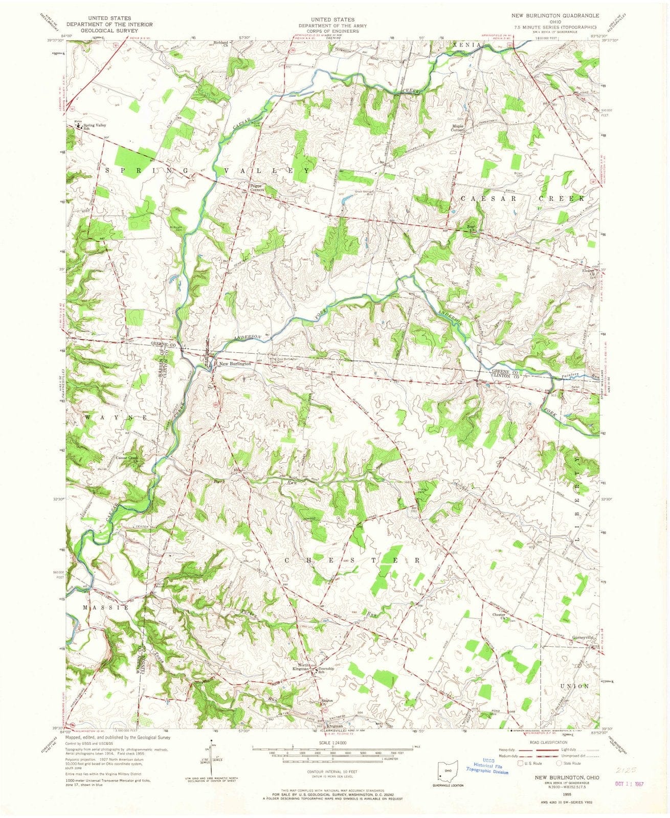 1955 New Burlington, OH - Ohio - USGS Topographic Map