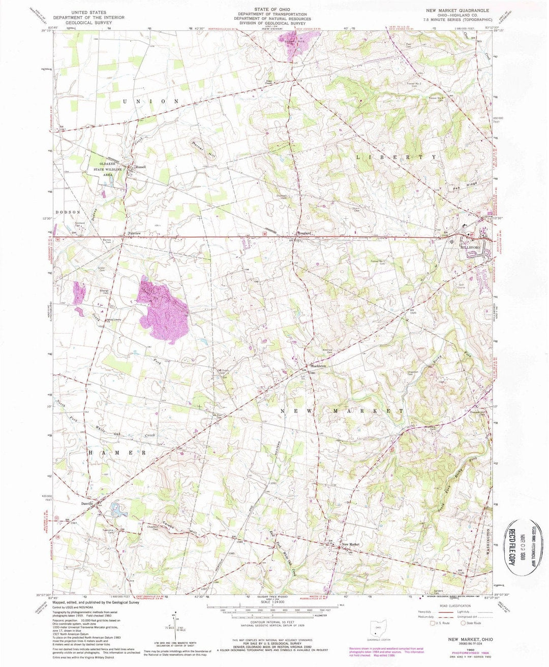 1960 New Market, OH - Ohio - USGS Topographic Map